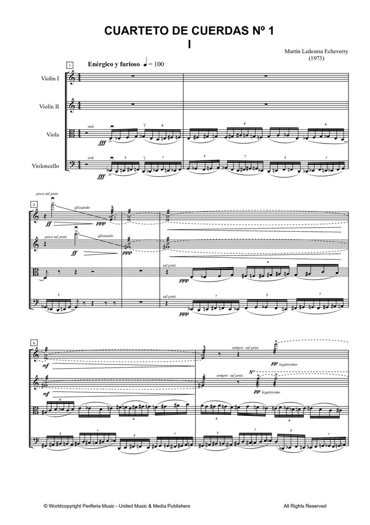 Cuarteto de cuerdas No. 1 for String Quartet